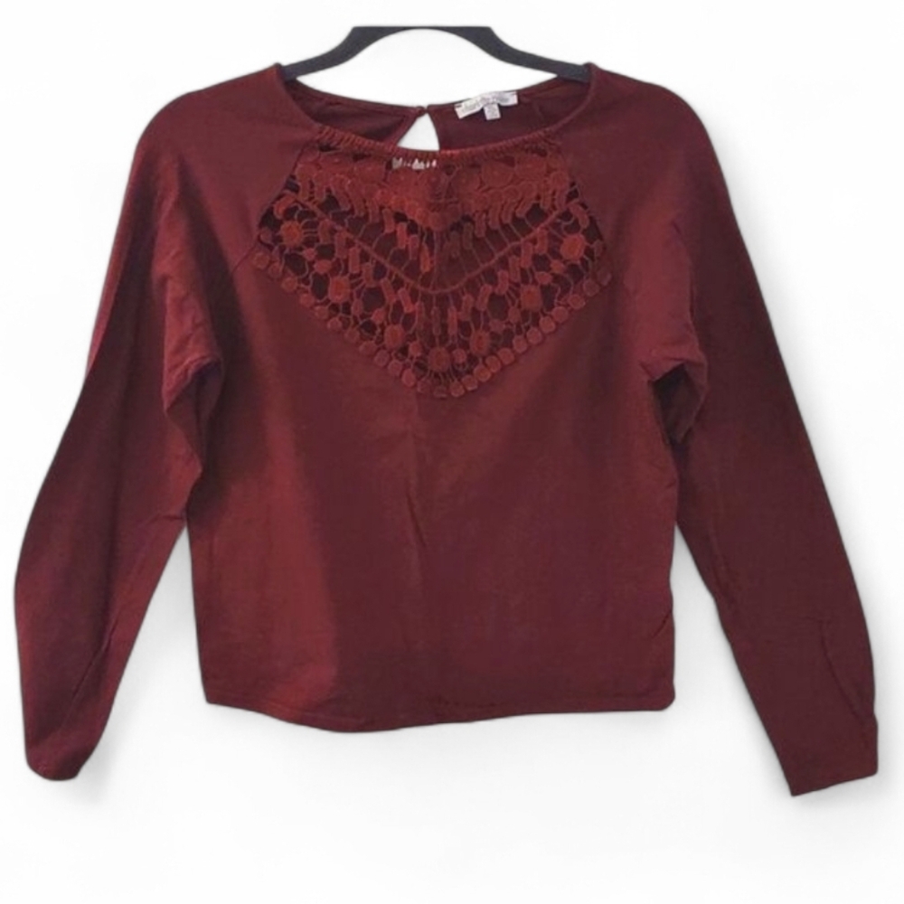 NWOT Charlotte Russe Boho Knit Lace Top Size XL